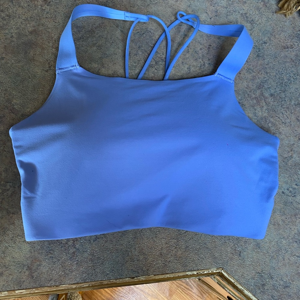 Nike DRIFIT swoosh luxe sports bra small light blue